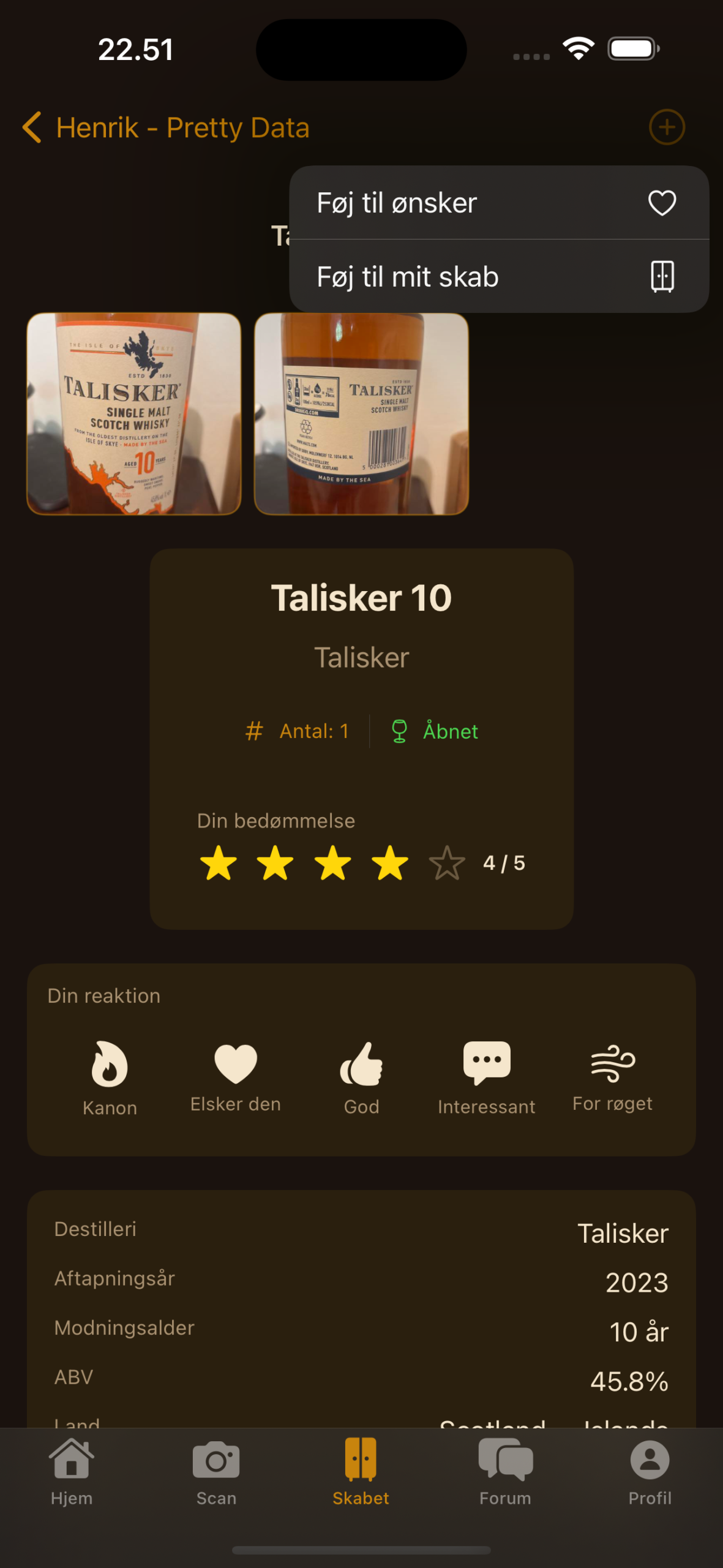 Kopiér flaske-menu